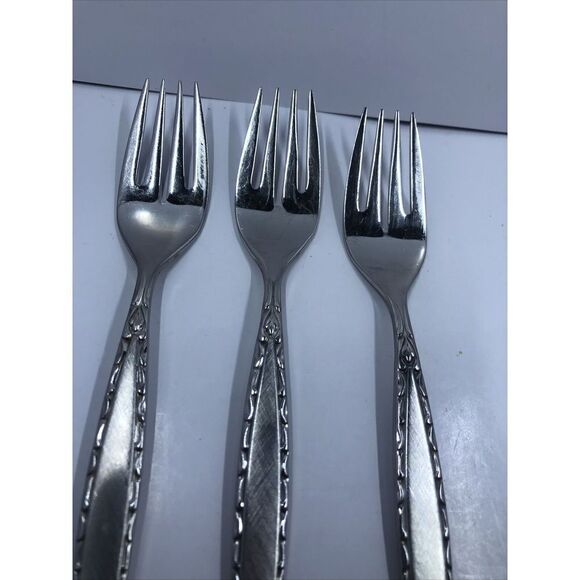 3 pcs Oneida Community Venetia Salad Fork Stainless Steel Burnished Handle. Read - Picture 5 of 13